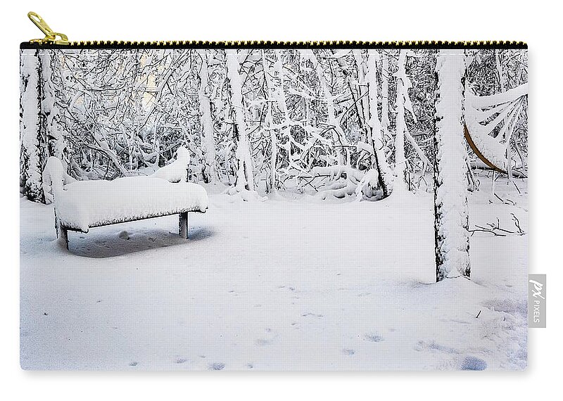 Snow Zip Pouch featuring the photograph Snowed in Park by Addison Likins