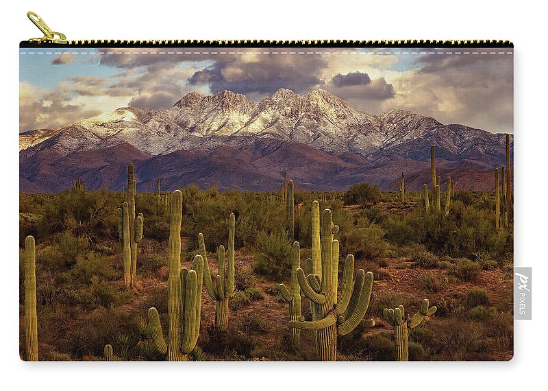 Art Zip Pouch featuring the photograph Snowy Dreams by Rick Furmanek