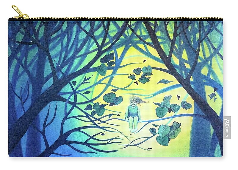 Blue Zip Pouch featuring the painting So Light by Franci Hepburn