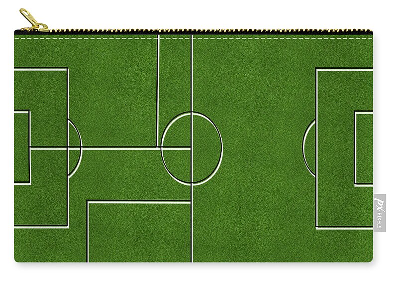 Soccer Field Digital Design Zip Pouch featuring the digital art Soccer Field Digital Design by Dan Sproul