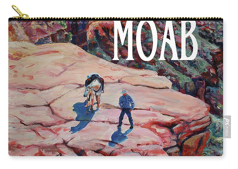 Facemask Carry-all Pouch featuring the painting Social Distancing in MOAB by Page Holland