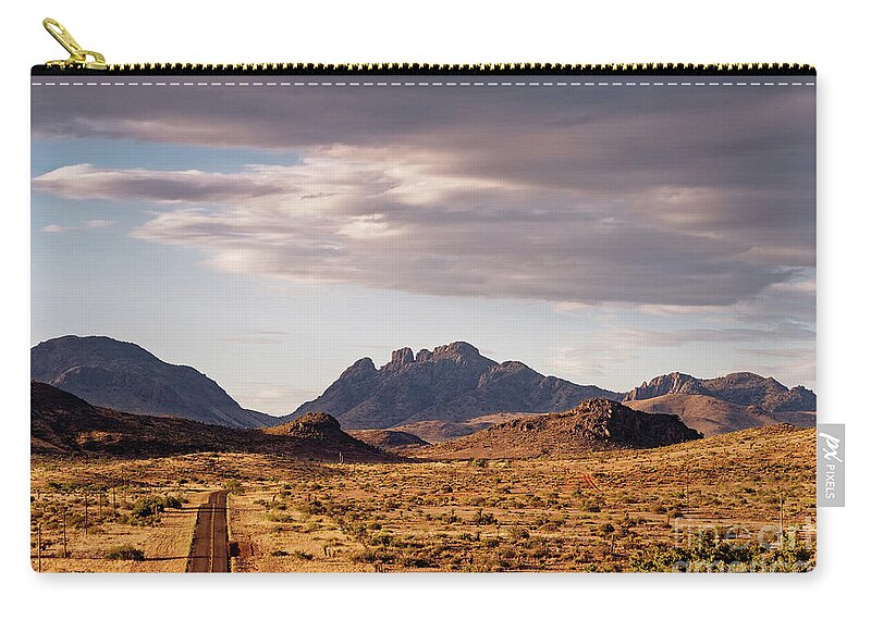 Davis Mountains Zip Pouch featuring the photograph Social Distancing in the Vast Expanse of the Western Davis Mountains - Fort Davis West Texas by Silvio Ligutti
