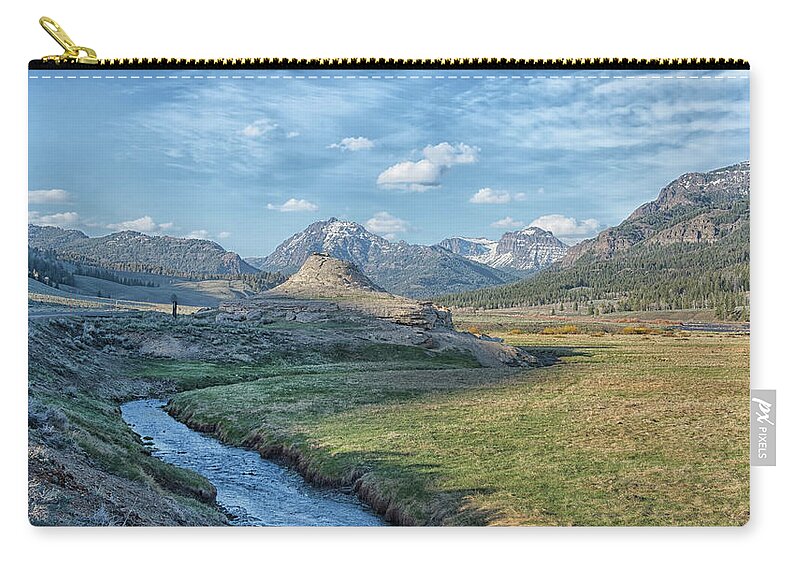 Yellowstone Zip Pouch featuring the photograph Soda Butte by CR Courson
