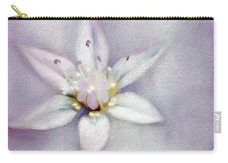 Soft Zip Pouch featuring the digital art Soft and Sweet Flower Art by Laurie's Intuitive
