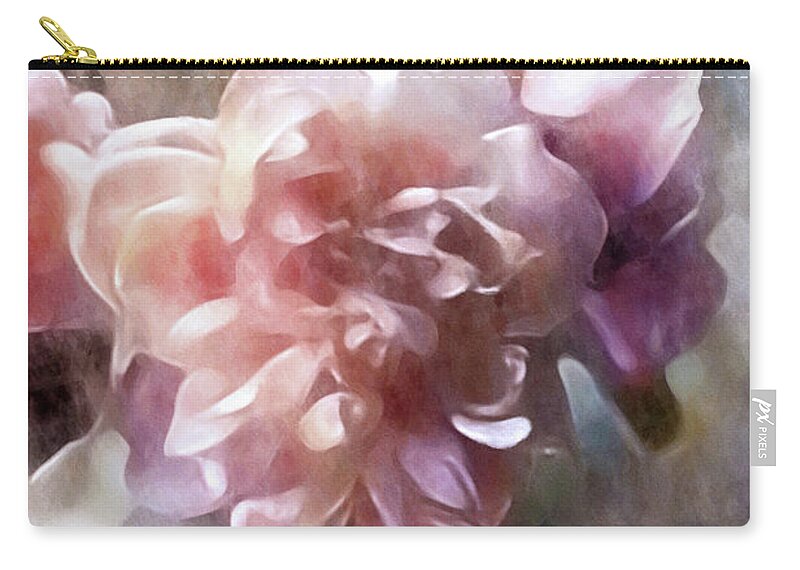 Soft Pastel Peonies Zip Pouch featuring the digital art Soft Pastel Peonies by Susan Maxwell Schmidt