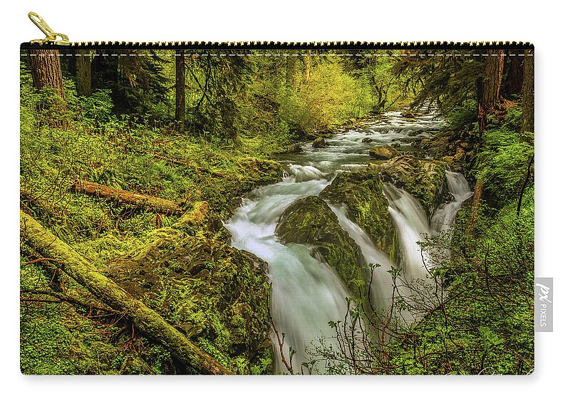 Falls Zip Pouch featuring the photograph Sol Duc Falls by Mark Joseph