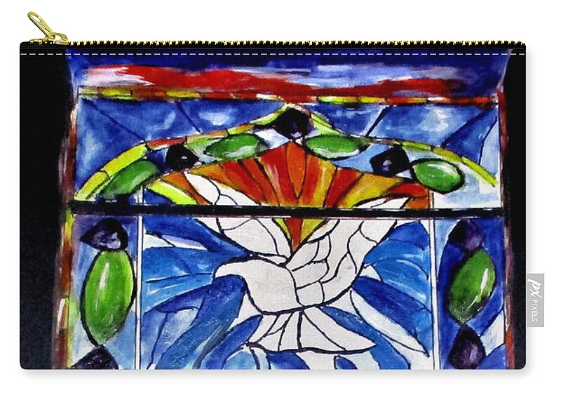 Stained Glass Zip Pouch featuring the painting Solace, Now and Forever by Clyde J Kell