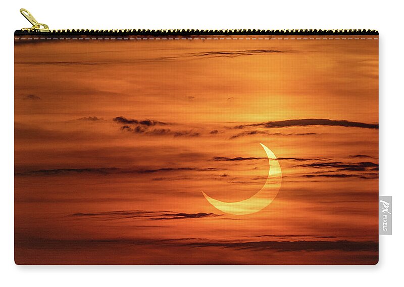 New York Zip Pouch featuring the photograph Solar Eclipse 2021 by Kevin Suttlehan