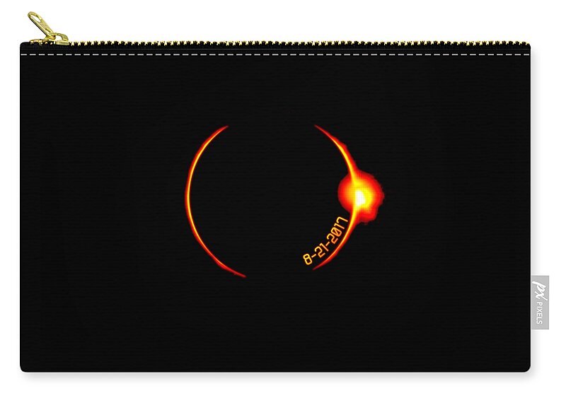 Funny Zip Pouch featuring the digital art Solar Eclipse Of 2017 by Flippin Sweet Gear