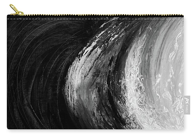 mout tafel Gedateerd Solar Flare in Black and White - Acrylic Painting on Canvas, Space Abstract  Art Carry-all Pouch by Aneta Soukalova - Pixels