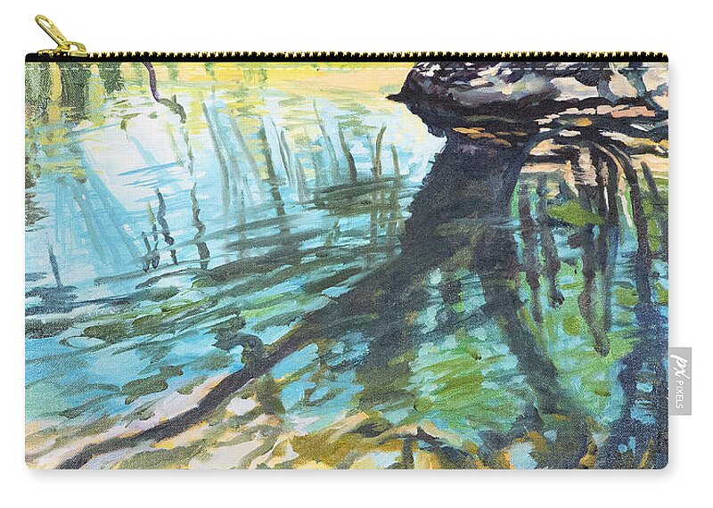 Soldier Spring At Black Rock Zip Pouch featuring the painting Soldier Spring at Black Rock - LWSSB by Lewis Williams OFS