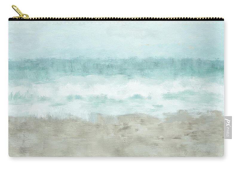 Beach Zip Pouch featuring the mixed media Solitude - Art by Linda Woods by Linda Woods