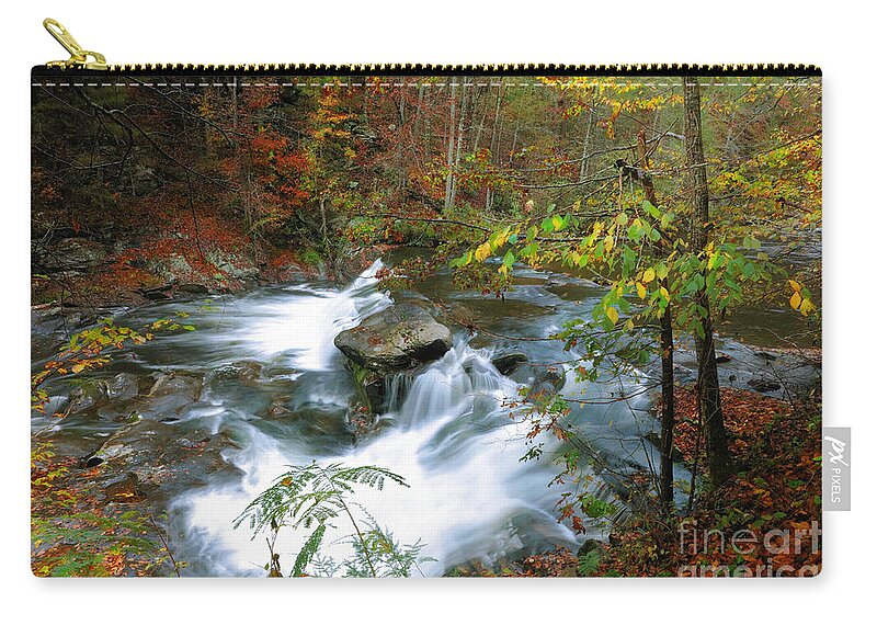 Creeks Zip Pouch featuring the photograph Solitude Falls by Rick Lipscomb