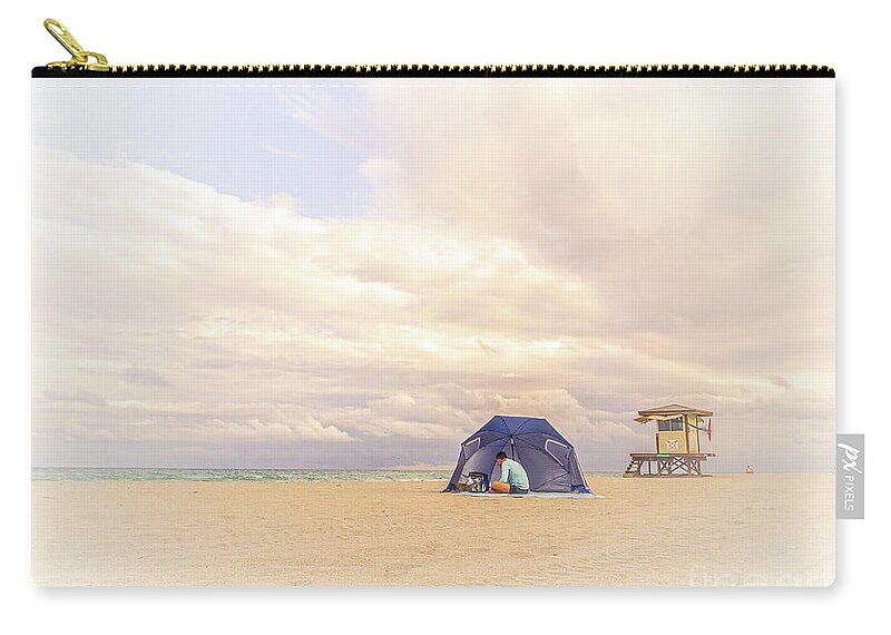 Beach Zip Pouch featuring the photograph Solitude on the Beach by Danielle McGuy