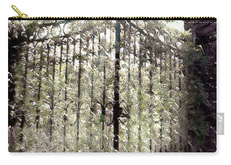 Gates Zip Pouch featuring the digital art Solliden's Gates by Elaine Berger