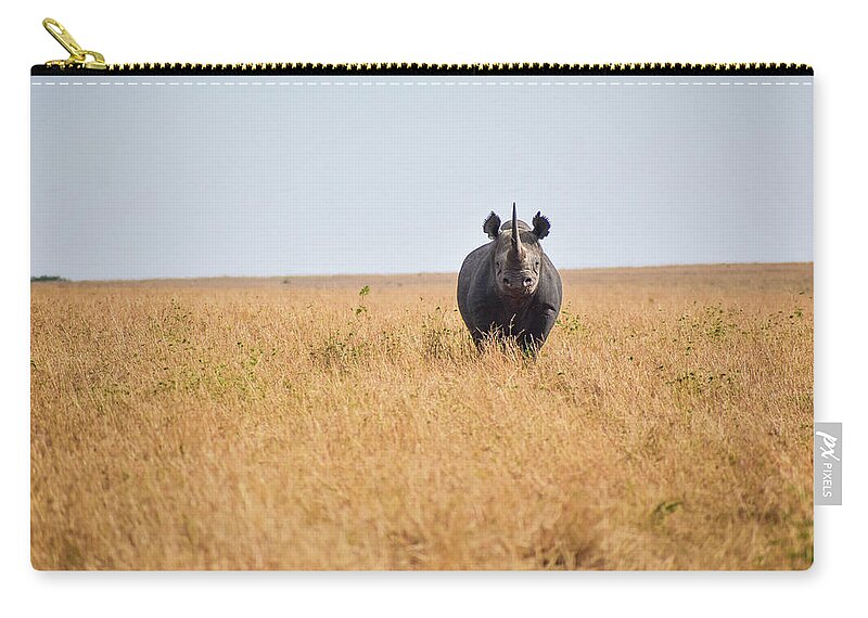 Moodieshots Zip Pouch featuring the photograph The Wild Rhinoceros by Moodie Shots