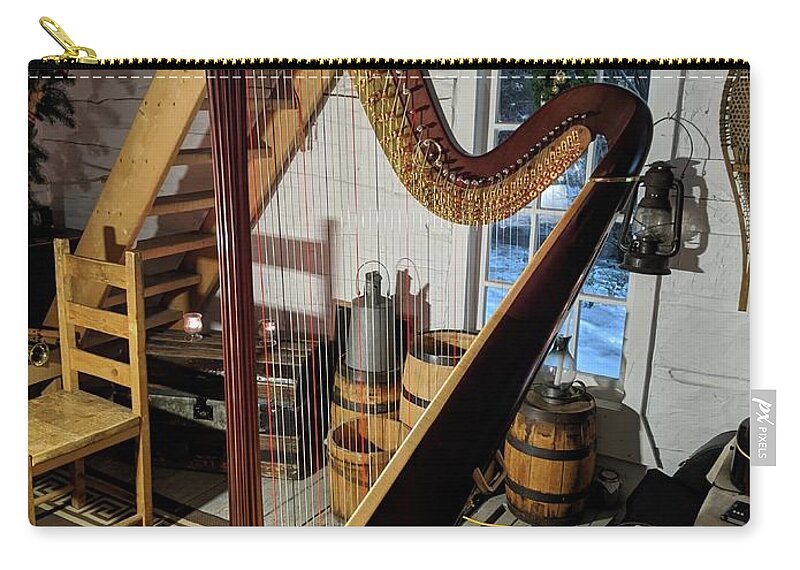 Harp Zip Pouch featuring the photograph Solstice harp by Lisa Mutch