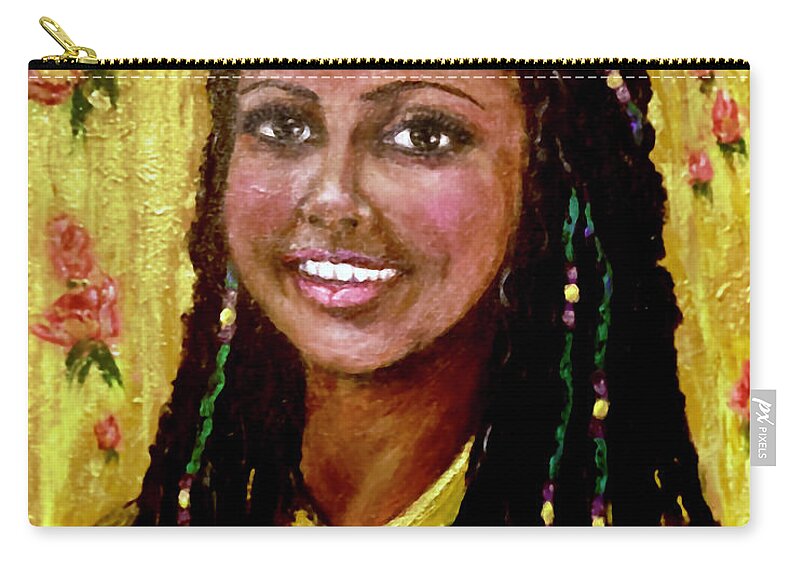 Portrait Zip Pouch featuring the painting Soma Light of Life by Bonnie Marie