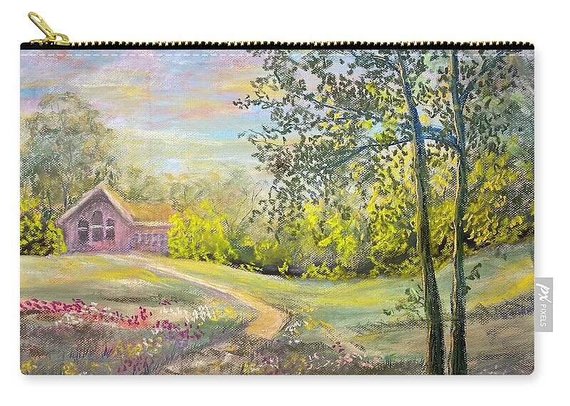 Pastel Painting Zip Pouch featuring the pastel Somewhere That's Green by Larry Whitler