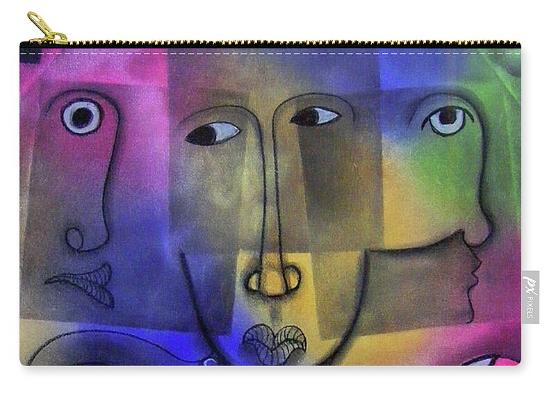Abstract Zip Pouch featuring the painting Song Of Songs by Winston Saoli 1950-1995