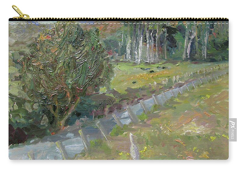 Ranch Zip Pouch featuring the painting Sonoma Coast Ranch by John McCormick