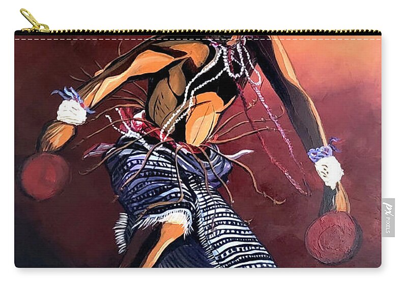 Yaki Zip Pouch featuring the painting Sonoran Son VI by Emanuel Alvarez Valencia
