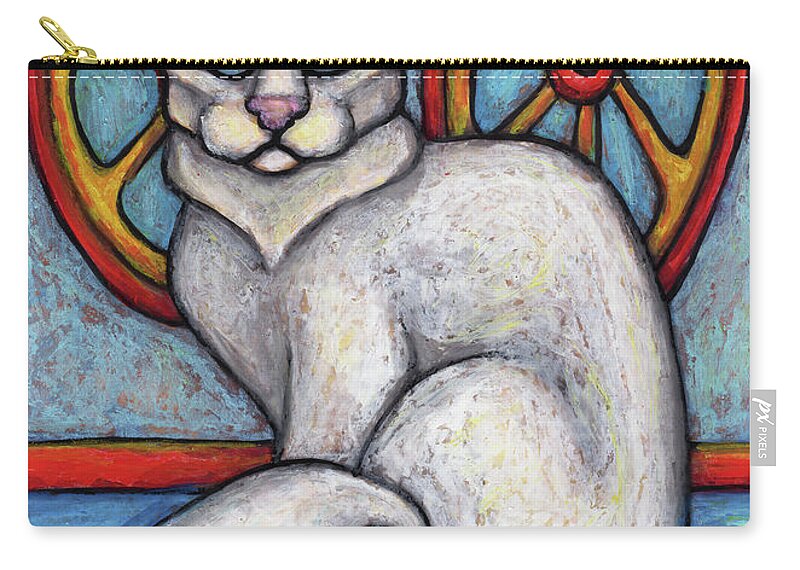 Cat Portrait Zip Pouch featuring the painting Sookie. The Hauz Katz. Cat Portrait Painting Series. by Amy E Fraser