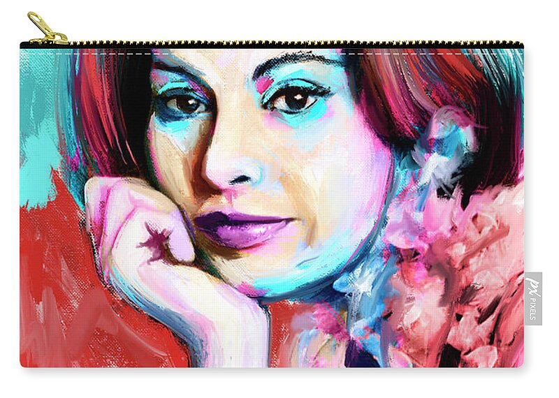 Sophia Zip Pouch featuring the painting Sophia Loren painting by Movie World Posters