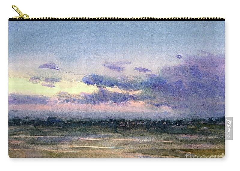 Seascape Zip Pouch featuring the painting Sound Side by Lois Blasberg