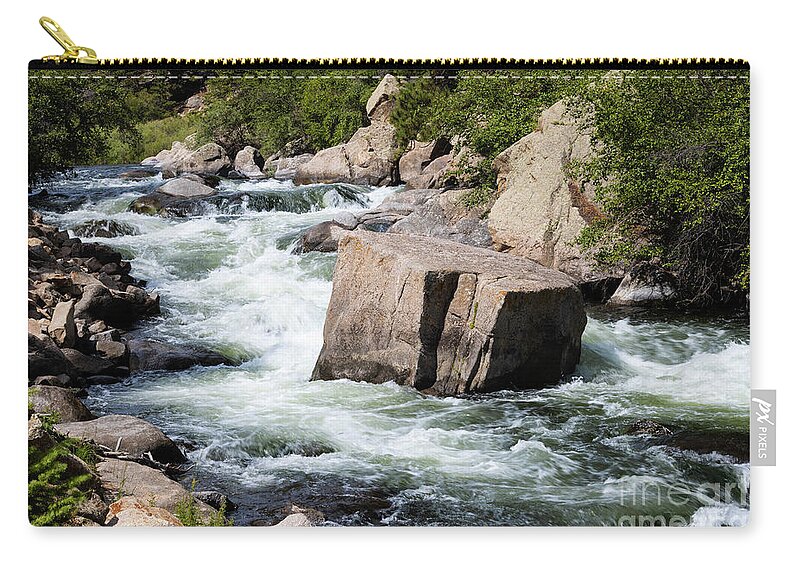 South Platte River Zip Pouch featuring the photograph South Platte River in Eleven Mile Canyon by Steven Krull