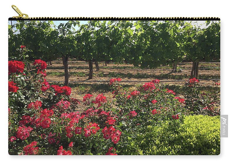 Southcoast Zip Pouch featuring the painting Southcoast Vines by Roxy Rich