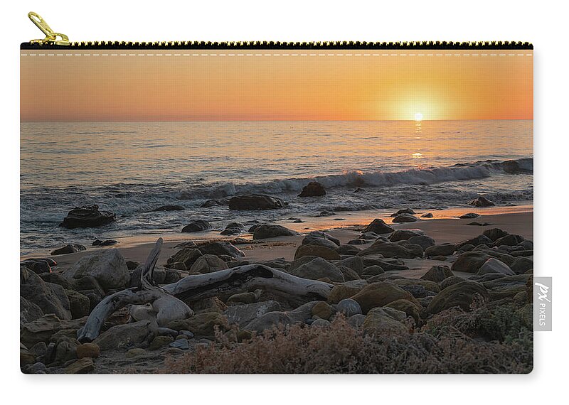California Beach Sunset Zip Pouch featuring the photograph Southern California Beach Sunset by Matthew DeGrushe
