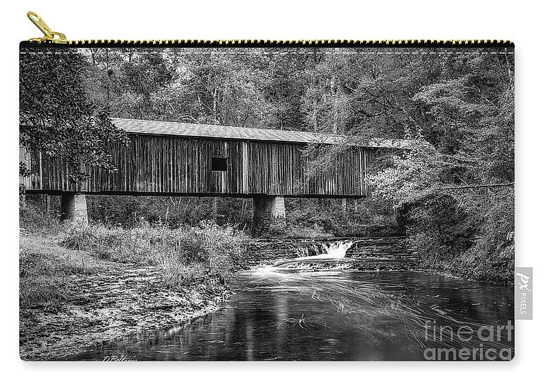Black And White Zip Pouch featuring the photograph Southern Gem III in Black and White by DB Hayes