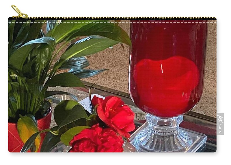Flower Zip Pouch featuring the photograph Southern Home Tablescape in Clayton, North Carolina by Catherine Ludwig Donleycott