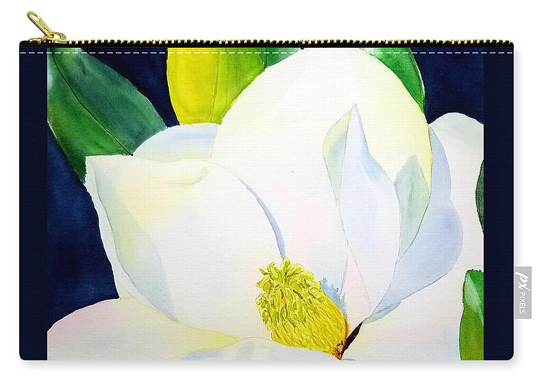 Southern Magnolia Carry-all Pouch featuring the painting Southern Magnolia by Ann Frederick