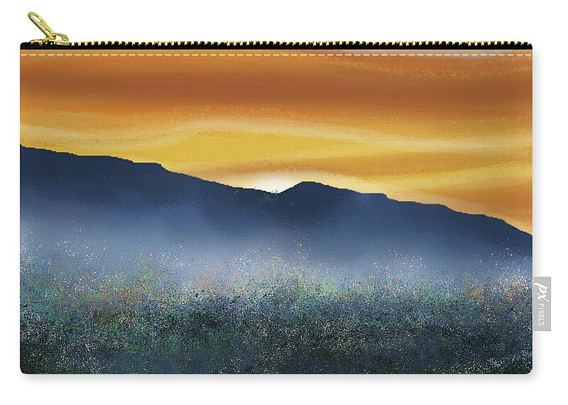Sunset Zip Pouch featuring the digital art Southwest Sunset by Alicia Heyman