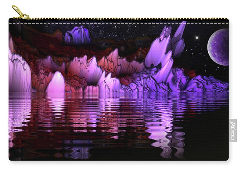 Art Zip Pouch featuring the digital art Space Adventures A New World by Artful Oasis