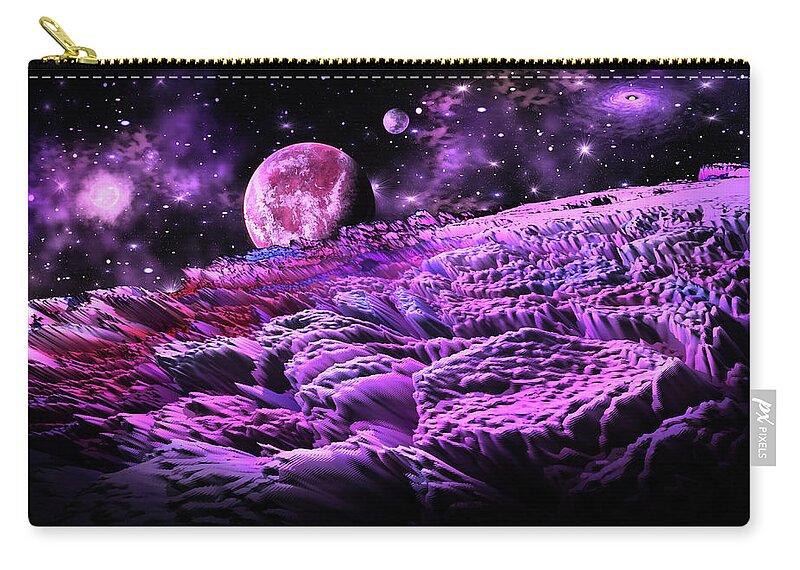 Art Zip Pouch featuring the digital art Space Adventures Planet X by Artful Oasis