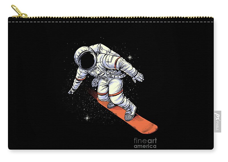 Space Boarding Zip Pouch featuring the digital art Space Boarding by Digital Carbine