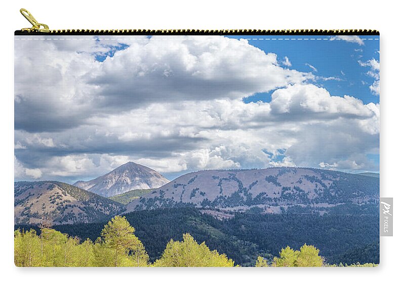 Beauty In The Sky Carry-all Pouch featuring the photograph Spanish Peaks Country Colorado Panorama by Debra Martz