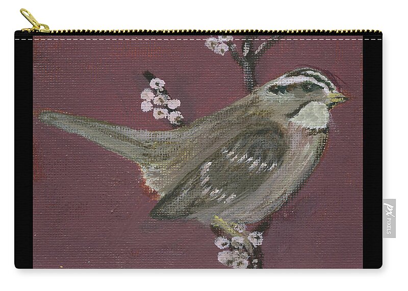 Bird Zip Pouch featuring the painting Sparrow by Tim Nyberg