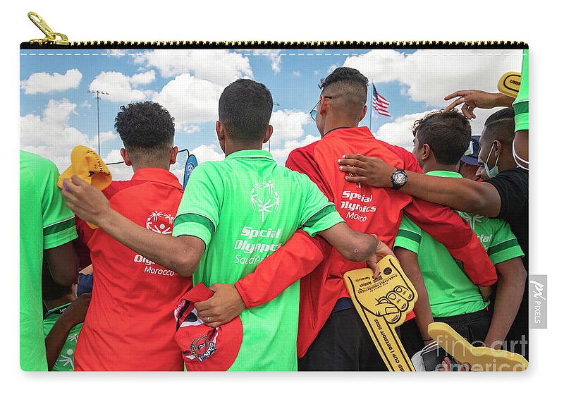 Special Olympics Zip Pouch featuring the photograph Special Olympics Soccer Teams by Jim West