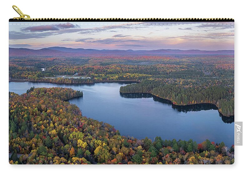  Zip Pouch featuring the photograph Spectacle Pond at Sunset - Brighton, VT by John Rowe