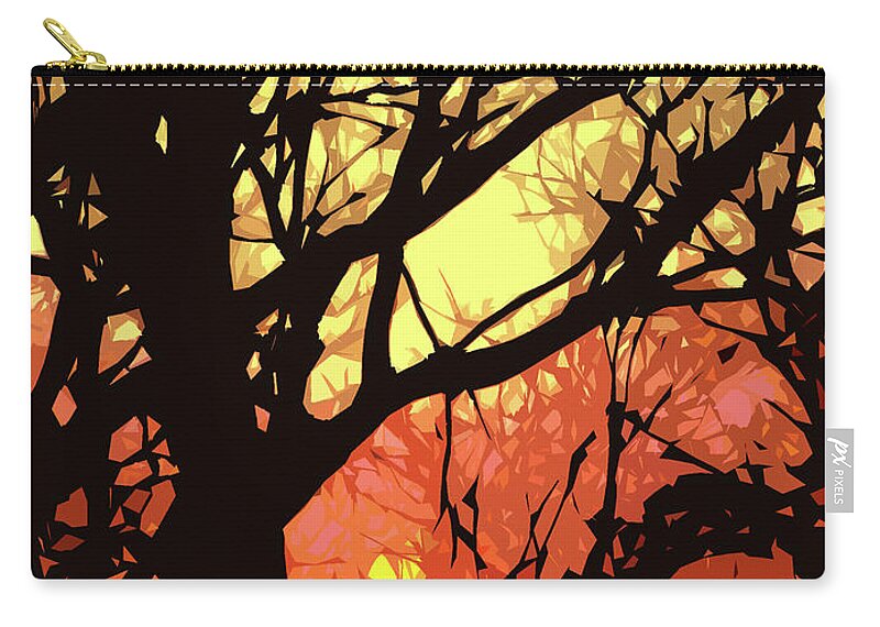 Sunset Carry-all Pouch featuring the digital art Spectacular Sunset by Nancy Olivia Hoffmann