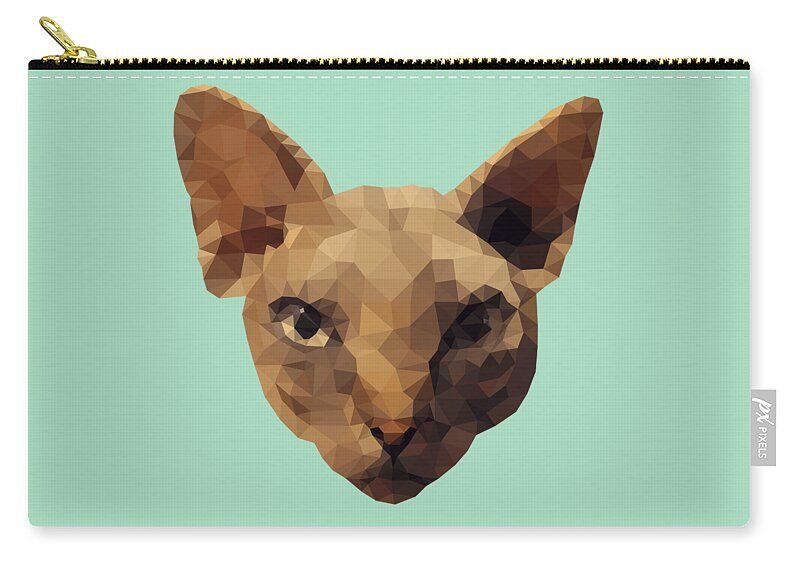 Sphynx Carry-all Pouch featuring the digital art Sphynx Cat by Jindra Noewi