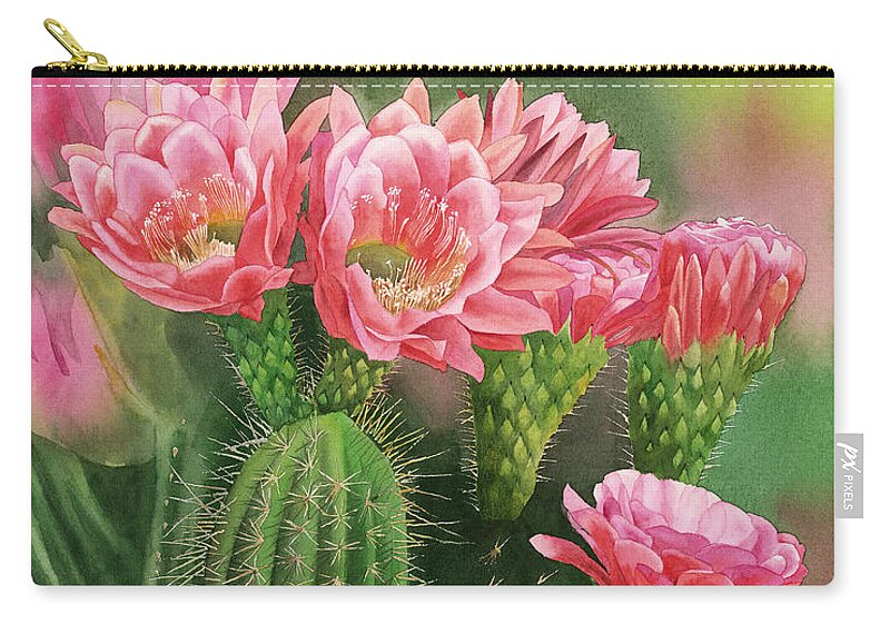 Flower Carry-all Pouch featuring the painting Spiky Beauty by Espero Art