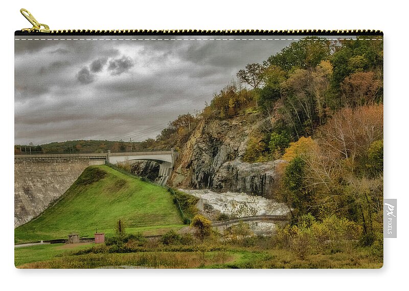 Water Zip Pouch featuring the photograph Spillway by Cathy Kovarik