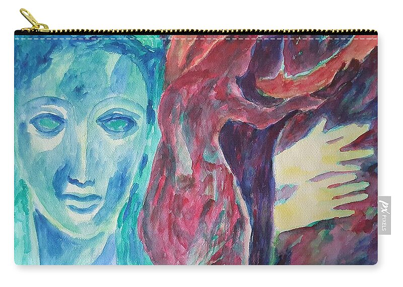 Masterpiece Paintings Zip Pouch featuring the painting Spinning Destiny by Enrico Garff