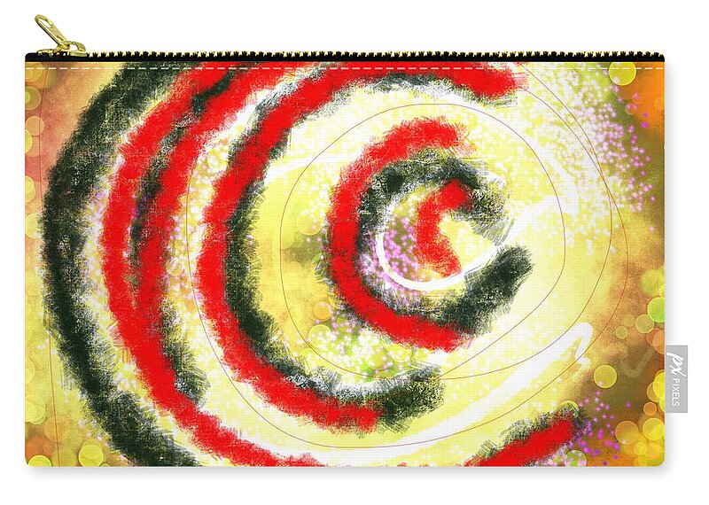 Out Of Control Zip Pouch featuring the digital art Spinning Out of Control by Susan Fielder