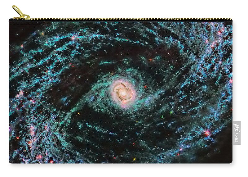 Deep Space Zip Pouch featuring the photograph Spiral Galaxy NGC 1433 by Dale Kauzlaric